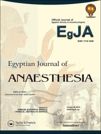 Cover image for Egyptian Journal of Anaesthesia, Volume 38, Issue 1, 2022