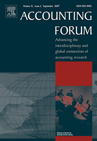 Cover image for Accounting Forum, Volume 31, Issue 3, 2007