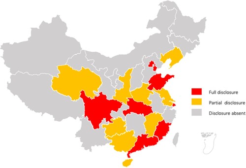 Figure 3. Key Emission Entity List Disclosure in Different Provinces (as of January 2022). Source: authors.