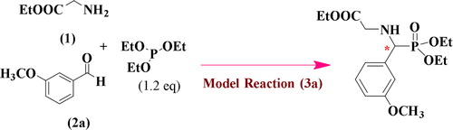 Scheme 1. The model reaction to optimize conditions (3a).
