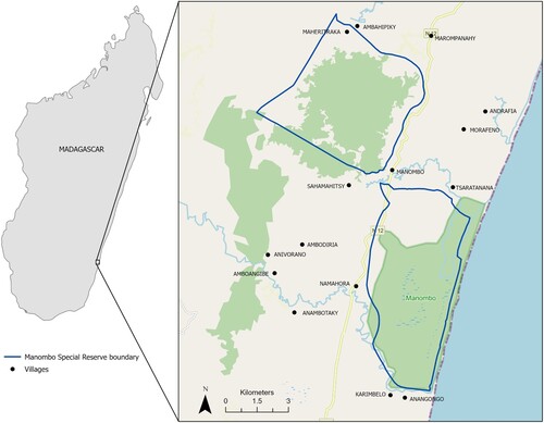 Figure 4. Map of Manombo area [authors].