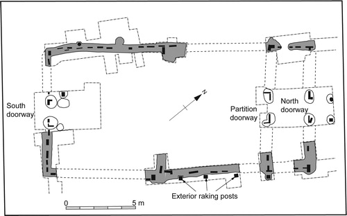 fig 12 Plan of great hall from Eynsford. Redrawn from Philp Citation2014, fig 5.