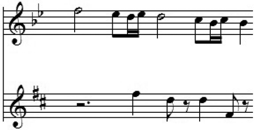 FIGURE 8 Two segments for example, in musical notation.