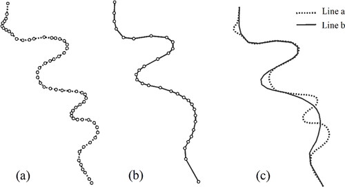 Figure 2. The simulated data with different levels of detail. (a) Large-scale representation. (b) Small-scale representation. (c) Overlapping representation.