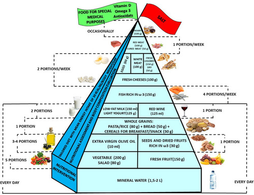 Figure 2 Food pyramid for the dietary management of COPD.