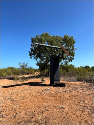 Figure 3. Cyclone proof outstation phone approximately 25 km from Gununa township, Mornington Island.