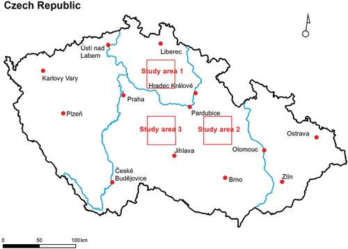 Figure 1. Map of the study areas.