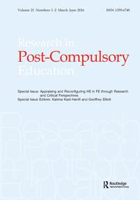 Cover image for Research in Post-Compulsory Education, Volume 21, Issue 1-2, 2016