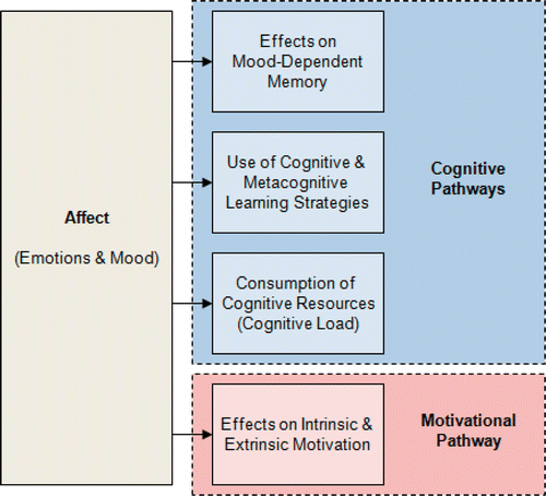 Figure 2. Four primary routes through which affect (emotions and mood) might influence various performance outcomes.