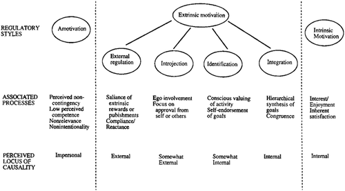 Figure 1. Self-determination theory framework (Ryan and Deci Citation2000a).