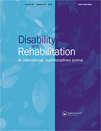 Cover image for Disability and Rehabilitation, Volume 40, Issue 20, 2018