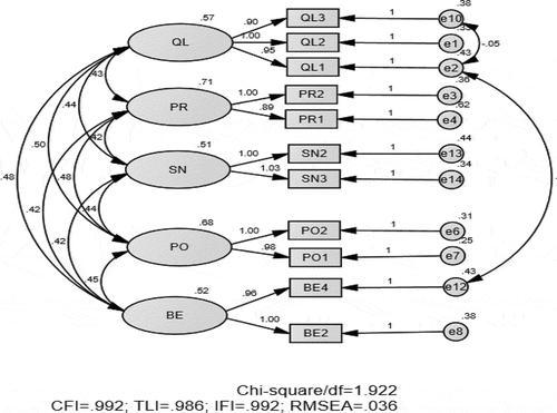 Figure 2. CFA analysis result