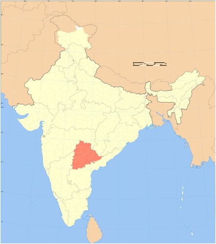 Figure 1. Telangana in India.