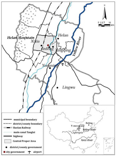 Figure 2. Central proper area of Yinchuan City