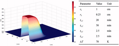 Figure 2. Temperature profile imposed on the system.