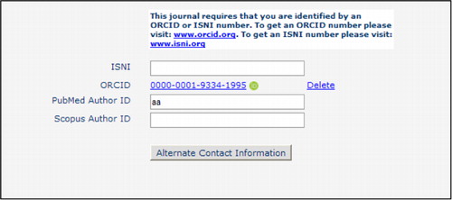 Figure 1. An ORCID in Editorial Manager (reproduced from the ORCID website).