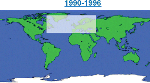Figure 4.  Visual presentation of ISO 19115 spatiotemporal extent (EX_Extent) elements.