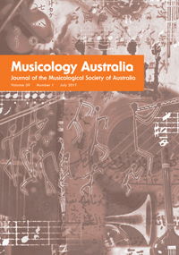 Cover image for Musicology Australia, Volume 39, Issue 1, 2017