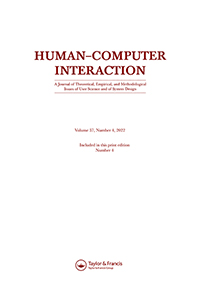 Cover image for Human–Computer Interaction, Volume 37, Issue 4, 2022