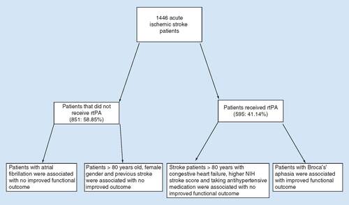 Figure 1. Demographic and clinical characteristics of patients that received recombinant tissue plasminogen activator versus those excluded, and with improved or nonimproved functional outcome.