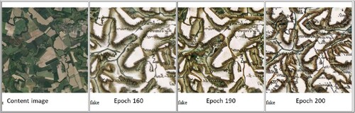 Figure 7. Intermediary Cassini ST -- CycleGAN, at some epochs (D_A) of Figure 6.