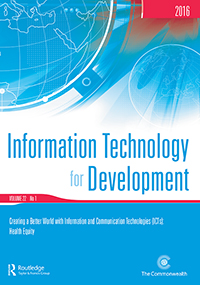 Cover image for Information Technology for Development, Volume 22, Issue 1, 2016