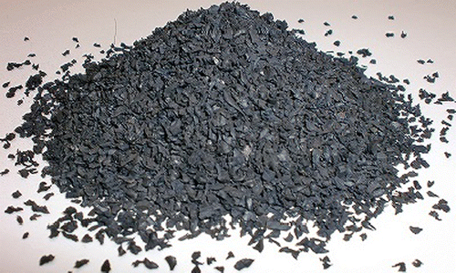 Figure 2 Rubber crumbs (size 1–3 mm) from recycled rubber tires.