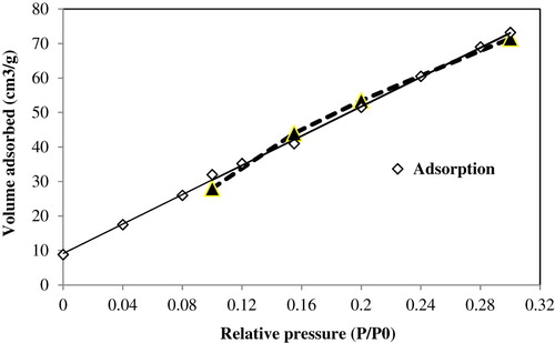 Figure 1. N2 adsorption-desorption isotherm of manganese oxide nanocomposite.