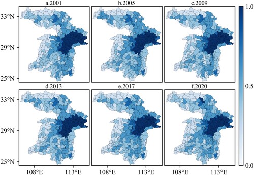 Figure 2. Proportion of wetlands in historical period in the MYRB based on the remote sensing images.