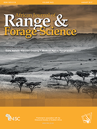 Cover image for African Journal of Range & Forage Science, Volume 34, Issue 2, 2017
