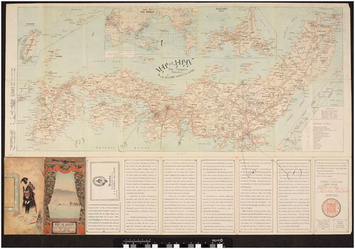 Figure 1 ‘Map of Japan for Tourists, published by the Welcome Society of Japan’, 1897, 865 × 575 mm, lithography, Manchester Digital Collections, Japanese Maps Collection, The University of Manchester Library (https://www.digitalcollections.manchester.ac.uk/view/PR-MGS-FOLDED-D-00020-00105/1.