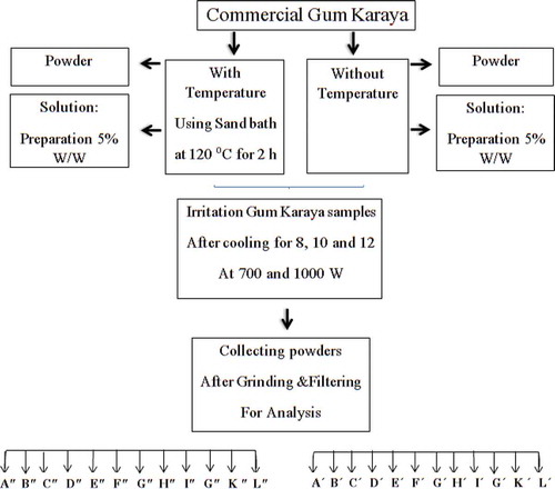 FIGURE 1 Flow chart representing microwave treatment of gum karaya.