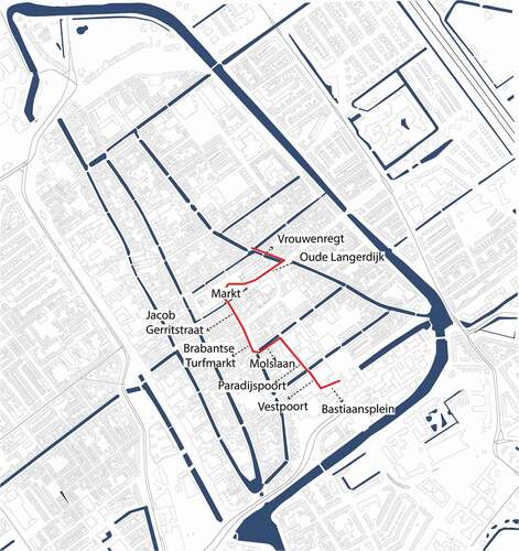Figure 4. Delft field study final route and streets.