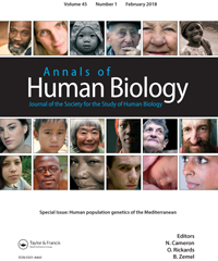 Cover image for Annals of Human Biology, Volume 45, Issue 1, 2018