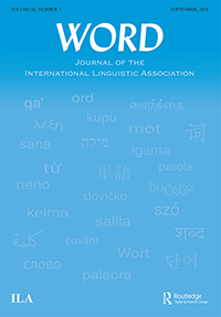 Cover image for WORD, Volume 62, Issue 3, 2016