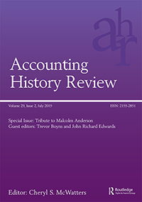 Cover image for Accounting History Review, Volume 29, Issue 2, 2019