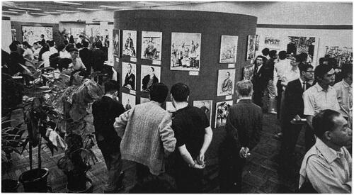 Figure 6. Photographer unknown, ‘Photographs on display in A Century of Japanese Photography’, 1968. Photomechanical print. In Nihon shashinka kyōkai kaihō (Japan Professional Photographers Society Newsletter), no. 19 (1968), 11. 6.5 × 12.2 cm. With permission of the Japan Professional Photographers Society.