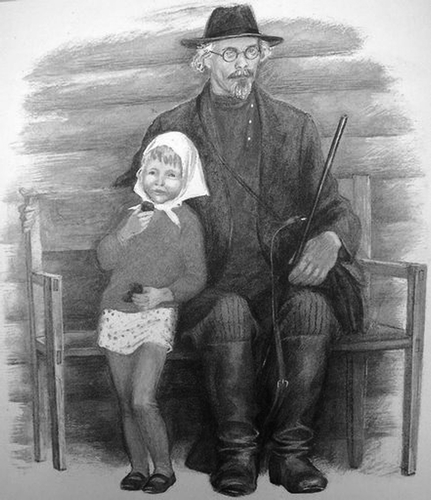 FIGURE 1 Illustration by Nikolai Ustinov (b. 1937) for Mikhail Prishvin's Lisichkin khleb [The fox's bread]. Moscow: Detskaia literatura, 1987.