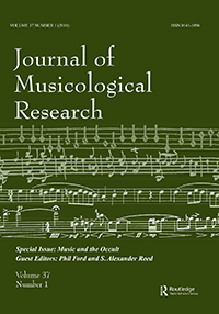 Cover image for Journal of Musicological Research, Volume 37, Issue 1, 2018