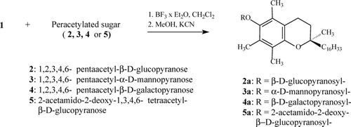 FIGURE 2 Synthesis of α-tocopheryl O-glycosides.