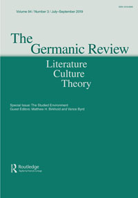 Cover image for The Germanic Review: Literature, Culture, Theory, Volume 94, Issue 3, 2019