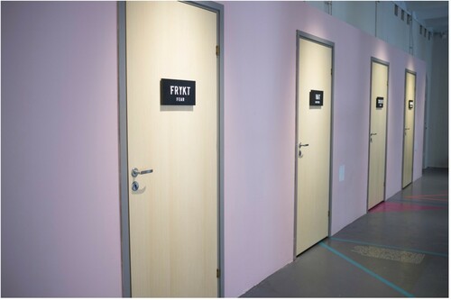 Figure 5. Four small rooms explore prejudice in connection to different feelings. Photo: Martine Scheen Jahnsen.