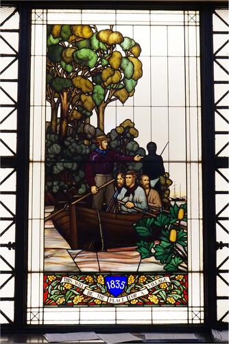 Figure 2. 1935, First window in the 1935 stained-glass triptych, Melbourne Town Hall (photograph by authors)