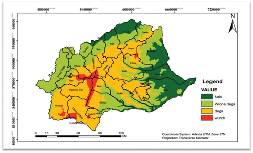 Figure 2. Agro climatic map of Arsi Zone.