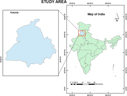 Figure 2. Geographical location of study area in India.
