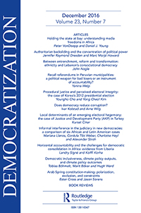 Cover image for Democratization, Volume 23, Issue 7, 2016