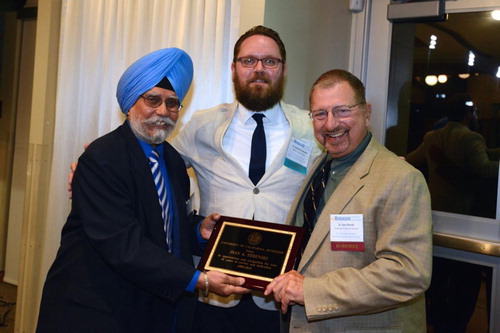Figure 4. Dr Ivan Strenski receiving his honor plaque from Dr Pashaura Singh and Dr Charles M. Townsend. © Photographs belong to University of California, Riverside.