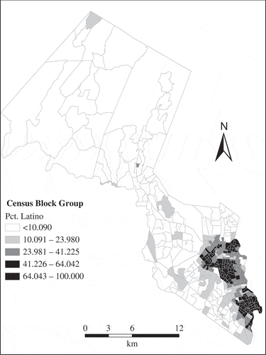 Figure 3. Distribution of Latino population in Passaic County.