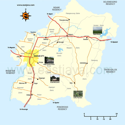 Figure 1. The map location of the Madiun Regency.