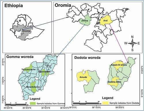 Figure 1. Map of the study districts.